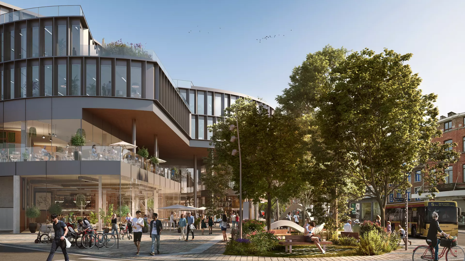 Le Côté Verre - Mixed use and retail real estate project in Namur - 01 BESIX RED