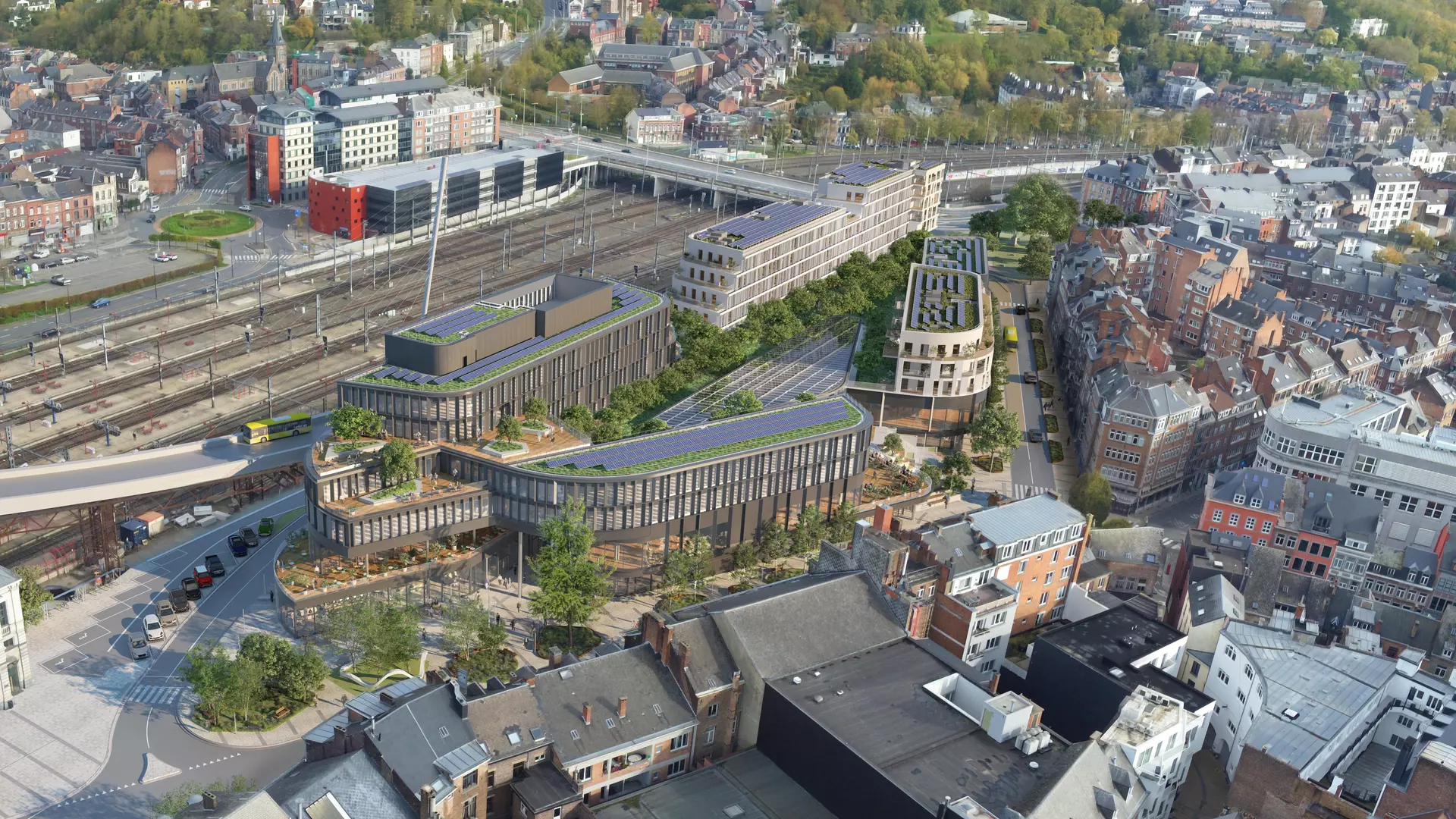 Le Côté Verre - Mixed use and retail real estate project in Namur - Header BESIX RED