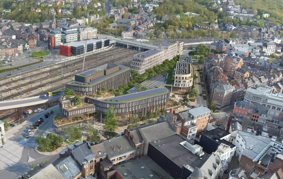 Le Côté Verre - Mixed use and retail real estate project in Namur - Header BESIX RED